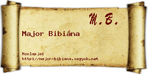 Major Bibiána névjegykártya